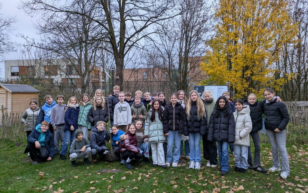 Zwei Prinzessinnen für den Schulgarten: Klasse 6b pflanzt Jubiläumsbäume